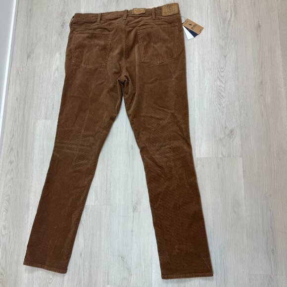 Polo Ralph Lauren Sullivan Slim Corduroy Pants Mens 38x34 Brown Stretch - Picture 2 of 3
